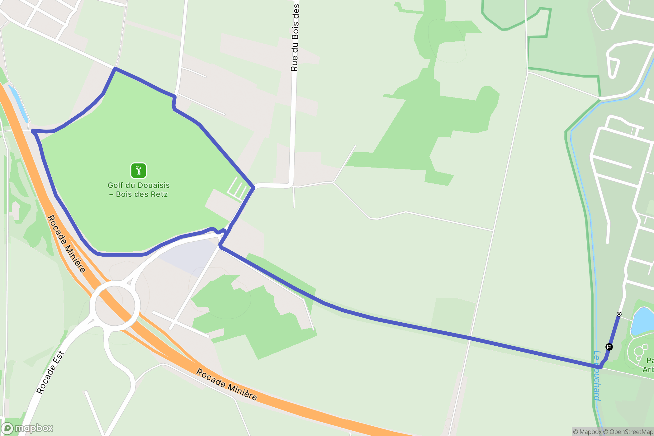 Lallaing : carte du parcours de randonnée - France