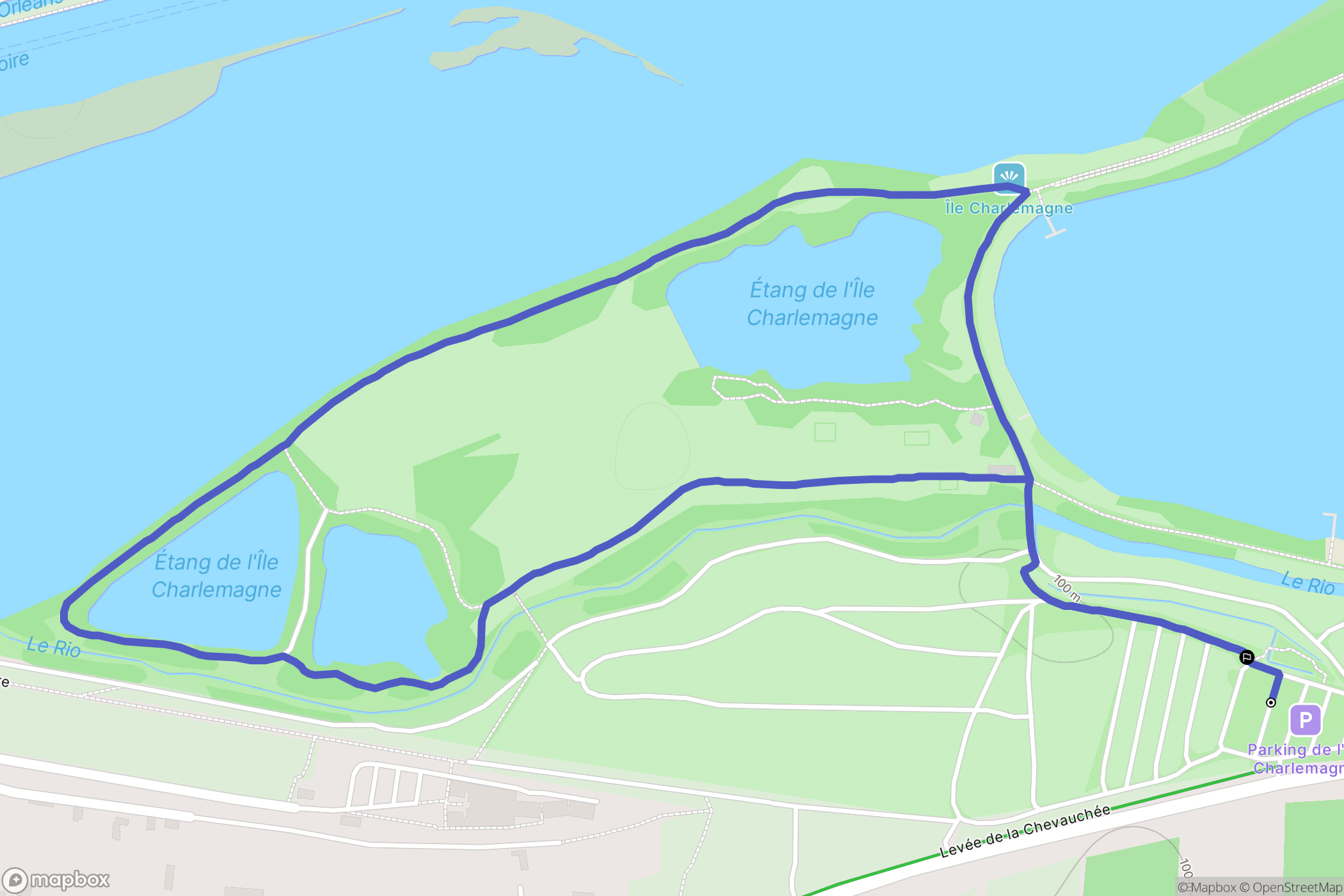 Saint-Jean-le-Blanc : carte du parcours de randonnée - France