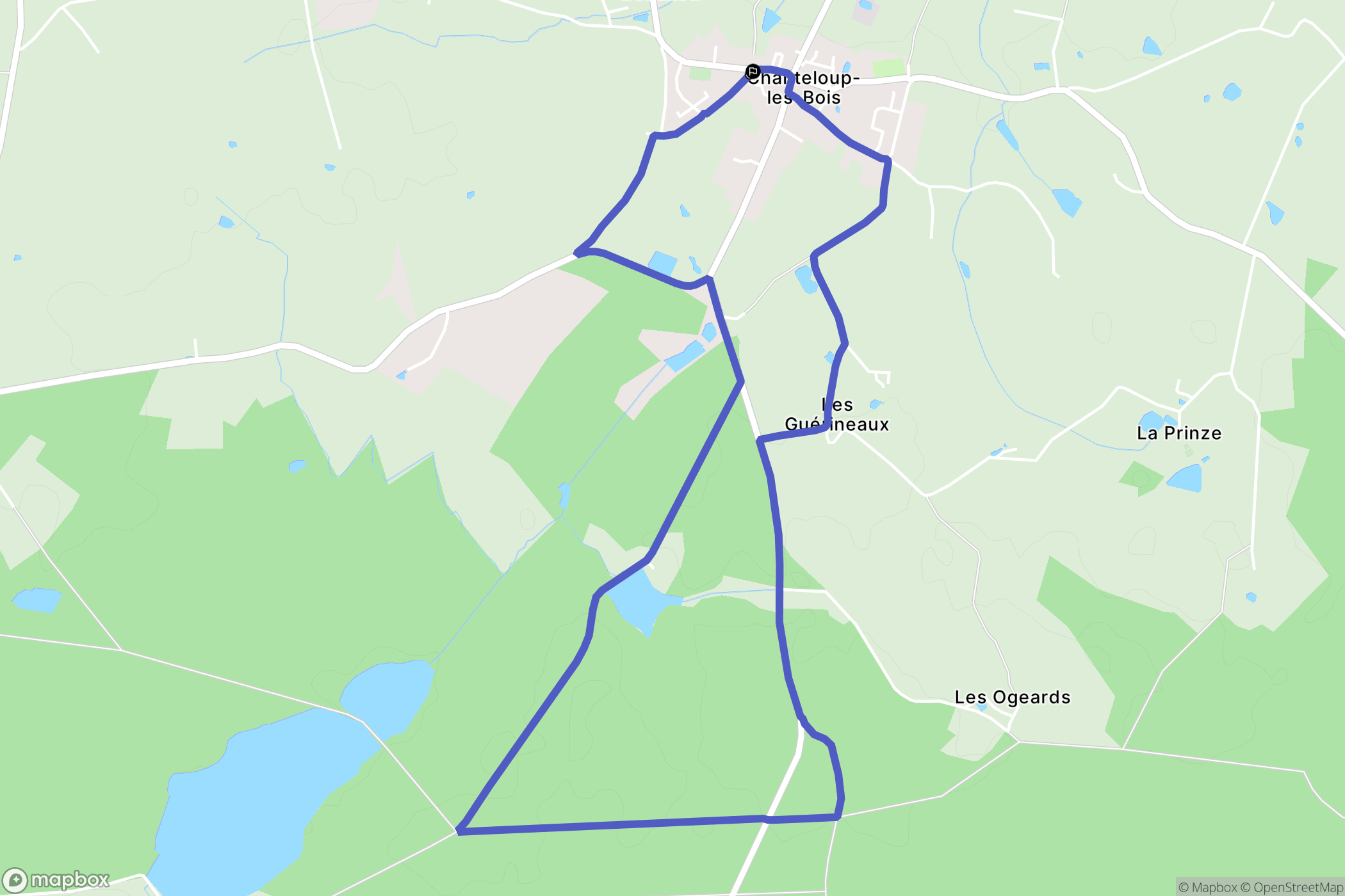 Chanteloup-les-Bois : carte du parcours de randonnée - France