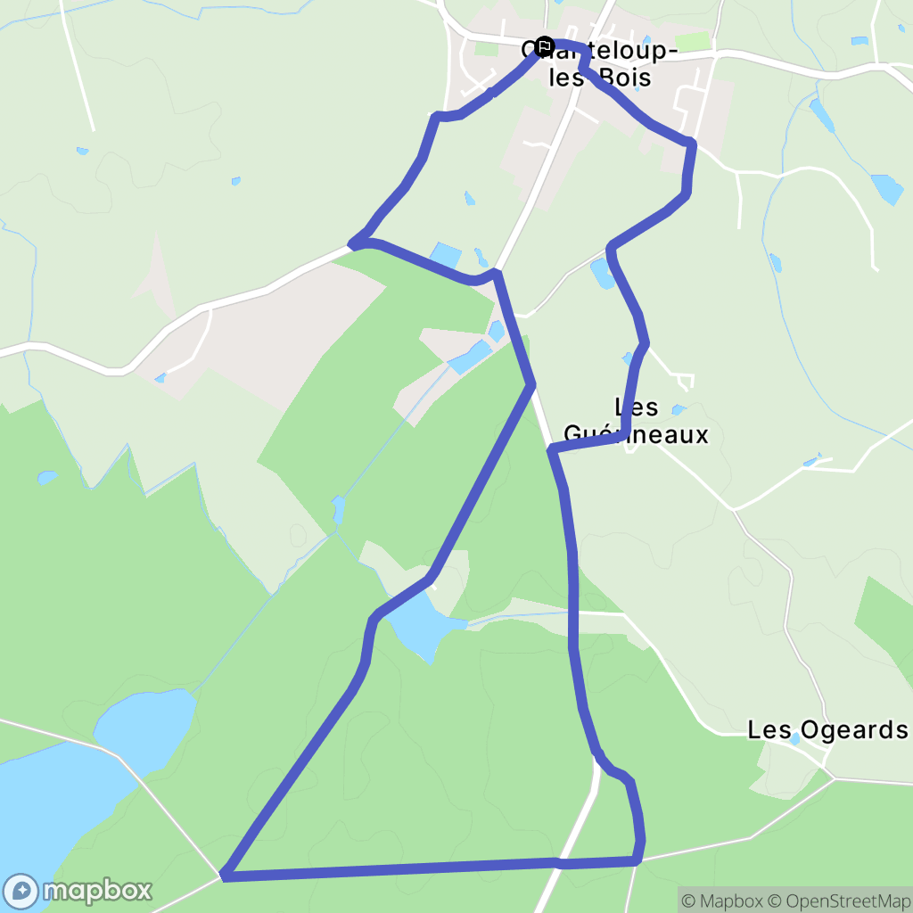 Chanteloup-les-Bois : carte du parcours de randonnée - France