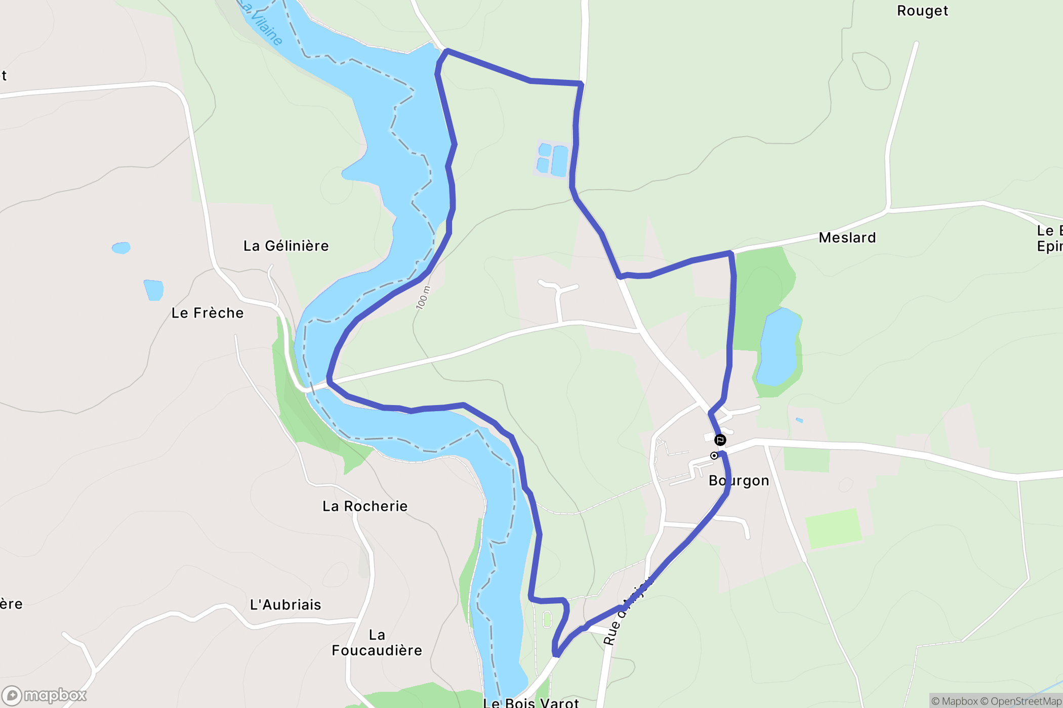 Bourgon : carte du parcours de randonnée - France