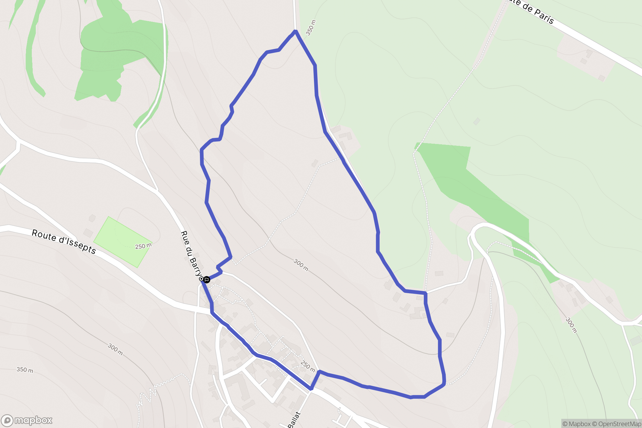 Fons : carte du parcours de randonnée - France