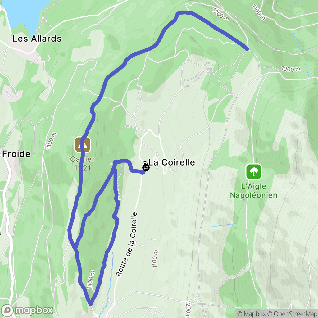 Cholonge : carte du parcours de randonnée - France