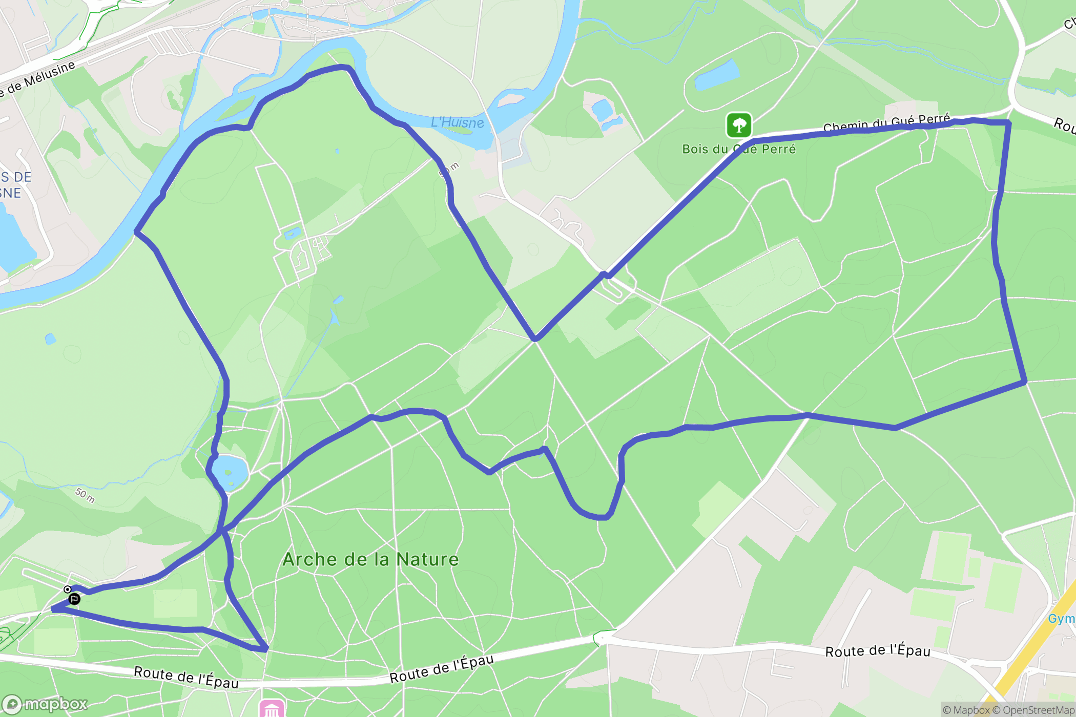 Le Mans : carte du parcours de randonnée - France