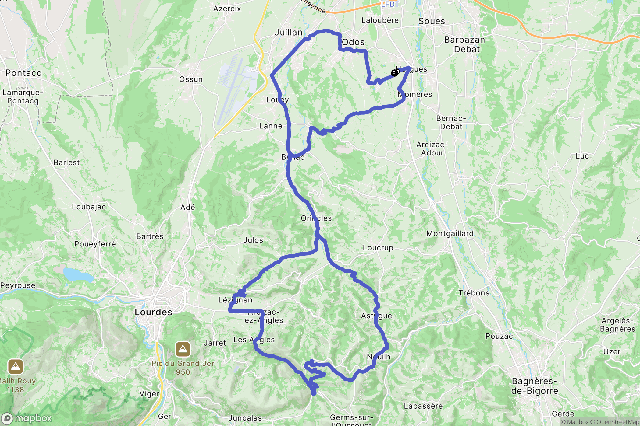 Horgues : carte du parcours de randonnée - France