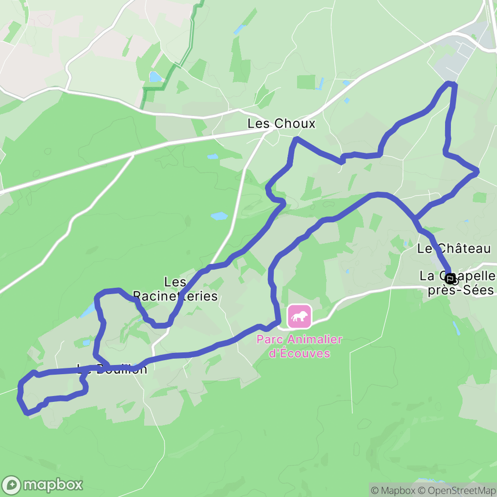 La Chapelle-près-Sées : carte du parcours de randonnée - France