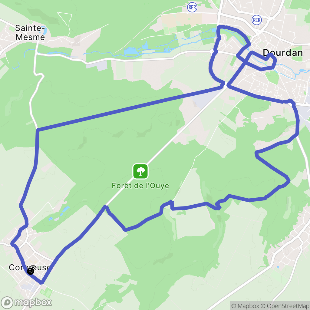Corbreuse : carte du parcours de randonnée - France