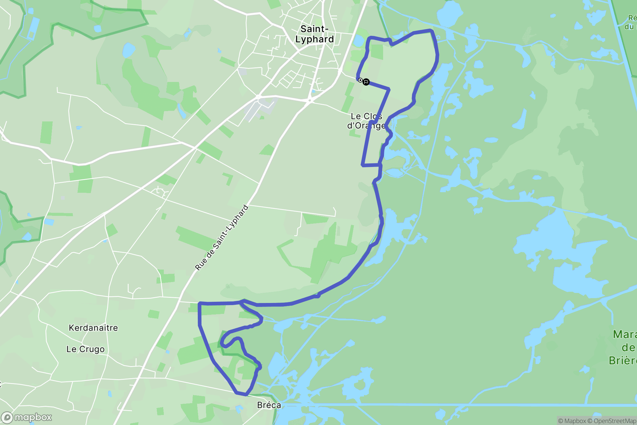 Saint-Lyphard : carte du parcours de randonnée - France
