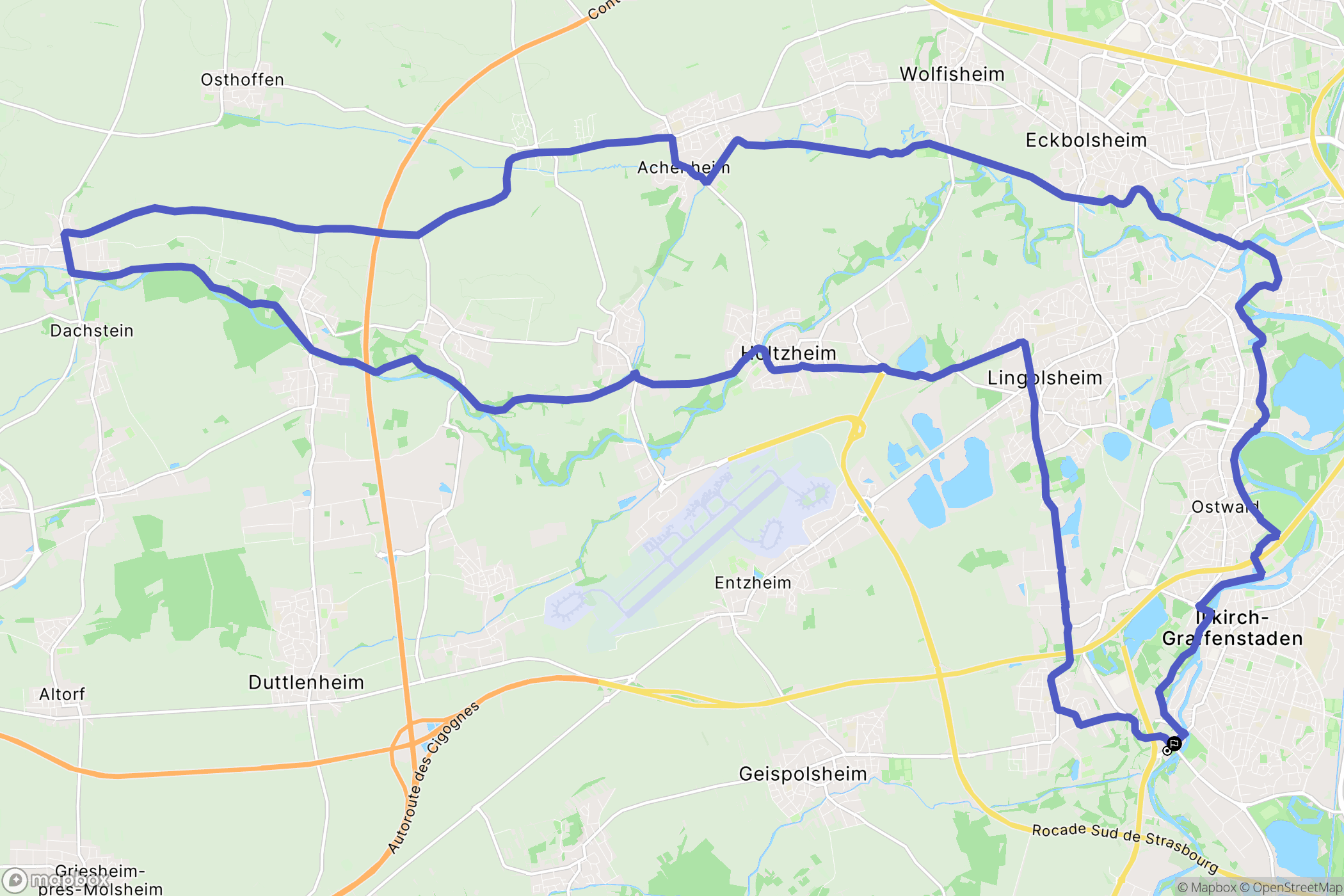 Geispolsheim : carte du parcours de randonnée - France
