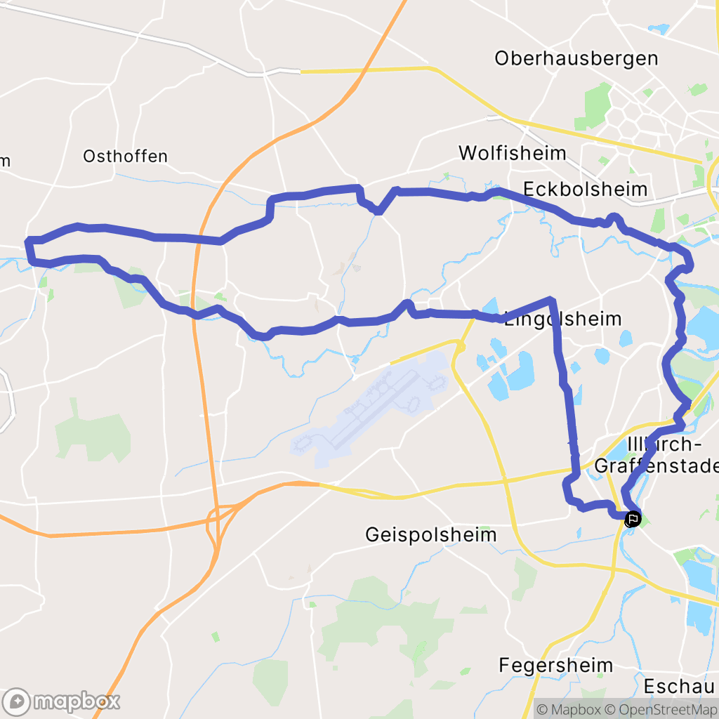 Geispolsheim : carte du parcours de randonnée - France