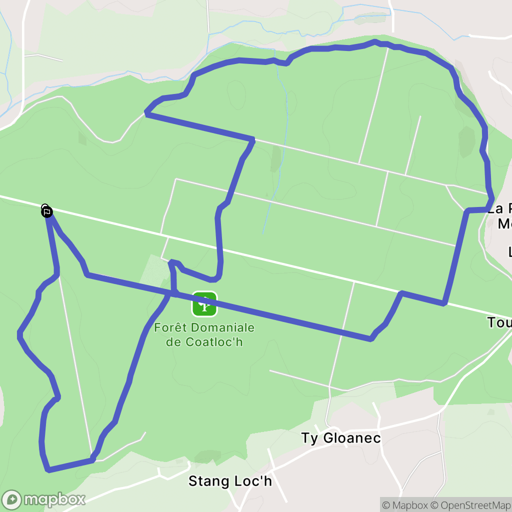 Scaër : carte du parcours de randonnée - France