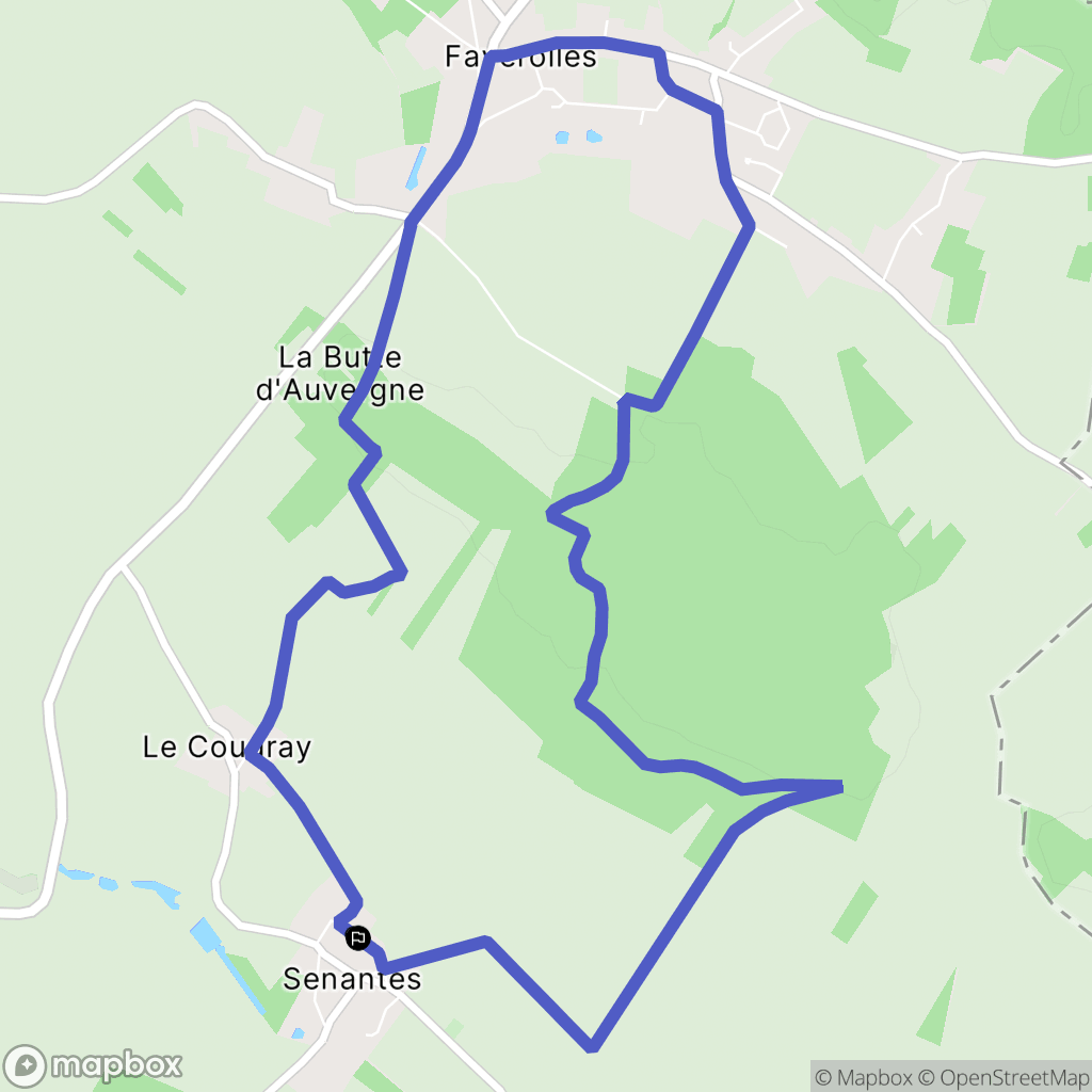 Senantes : carte du parcours de randonnée - France