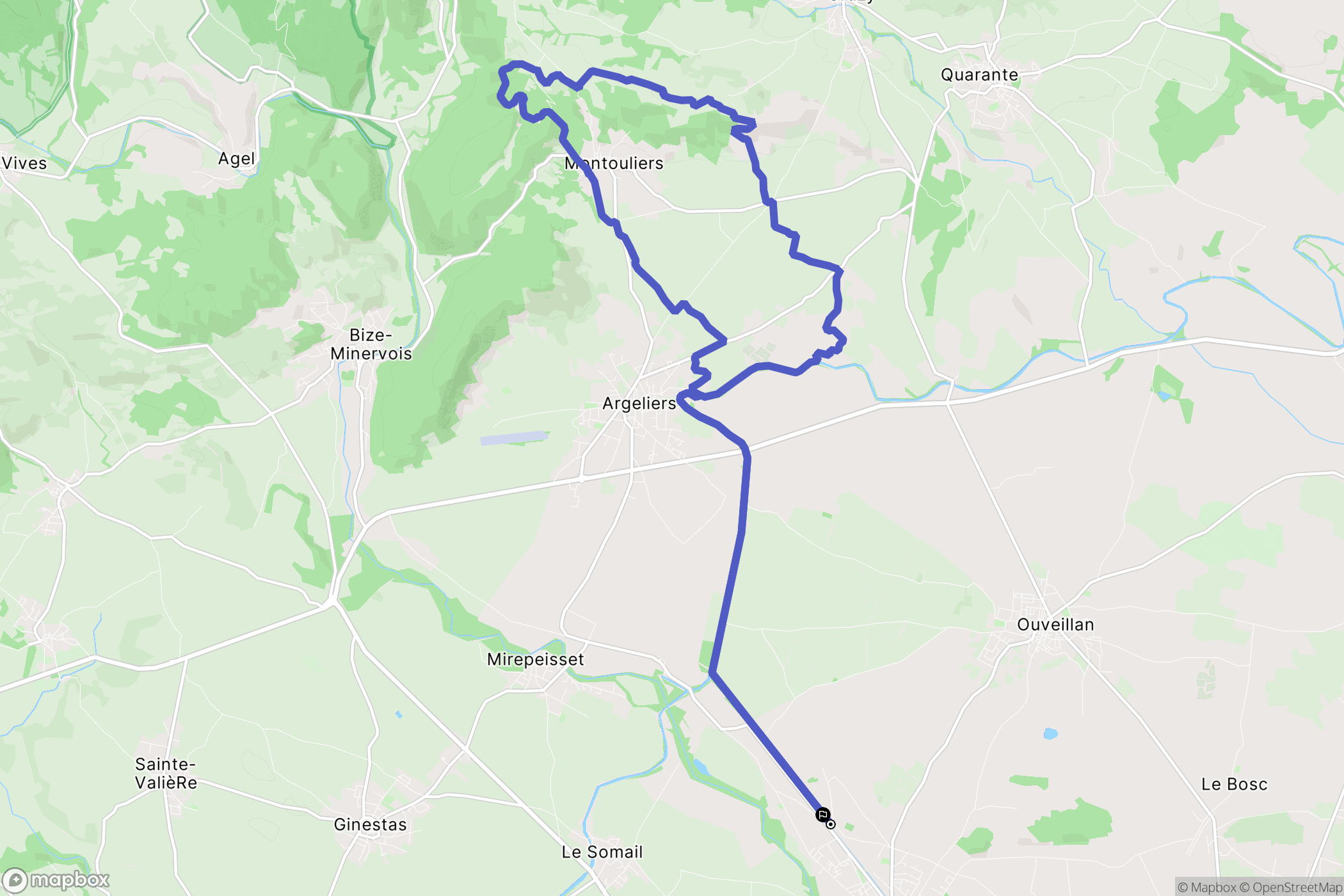 Sallèles-d'Aude : carte du parcours de randonnée - France