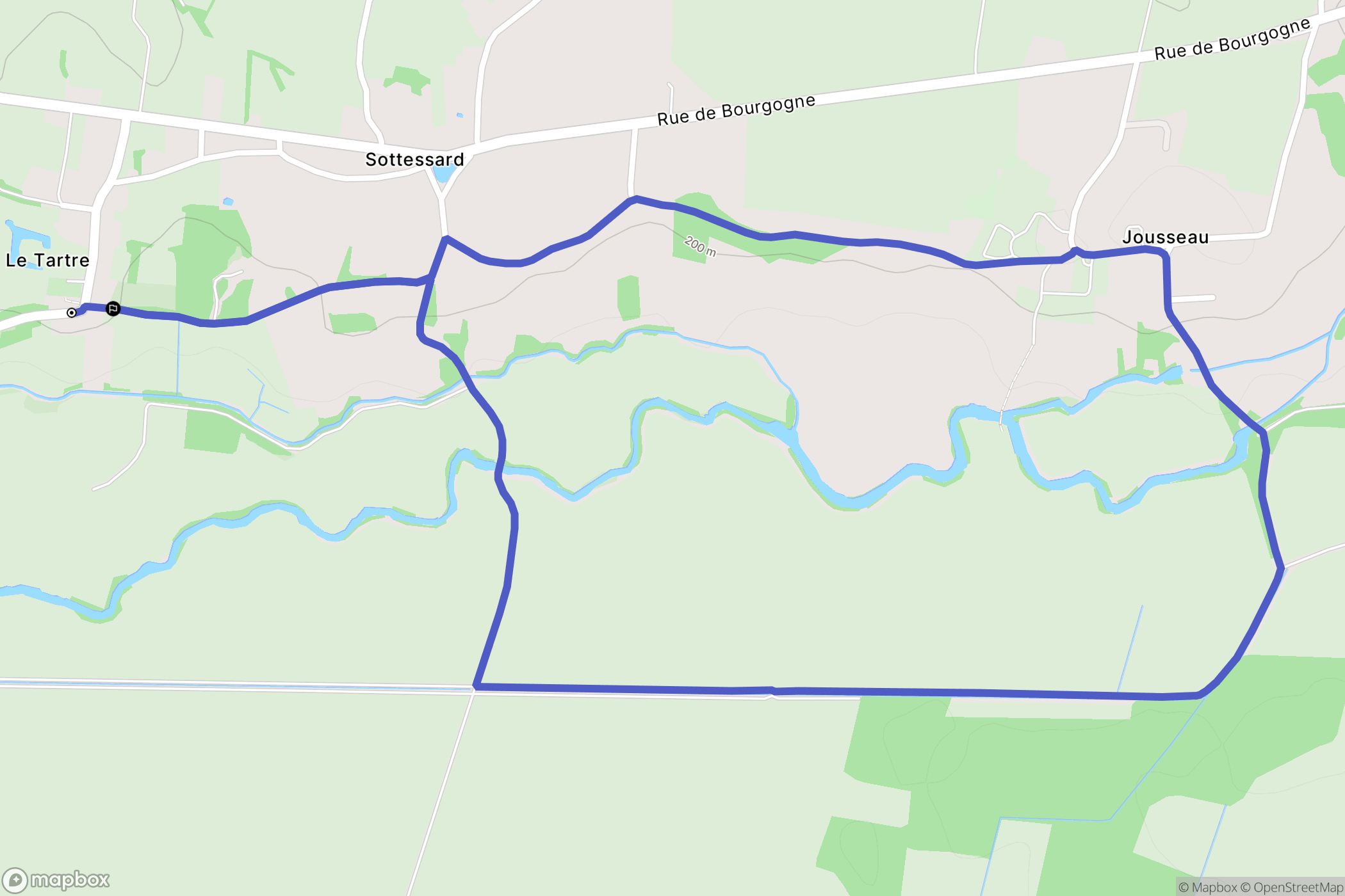 Le Tartre : carte du parcours de randonnée - France