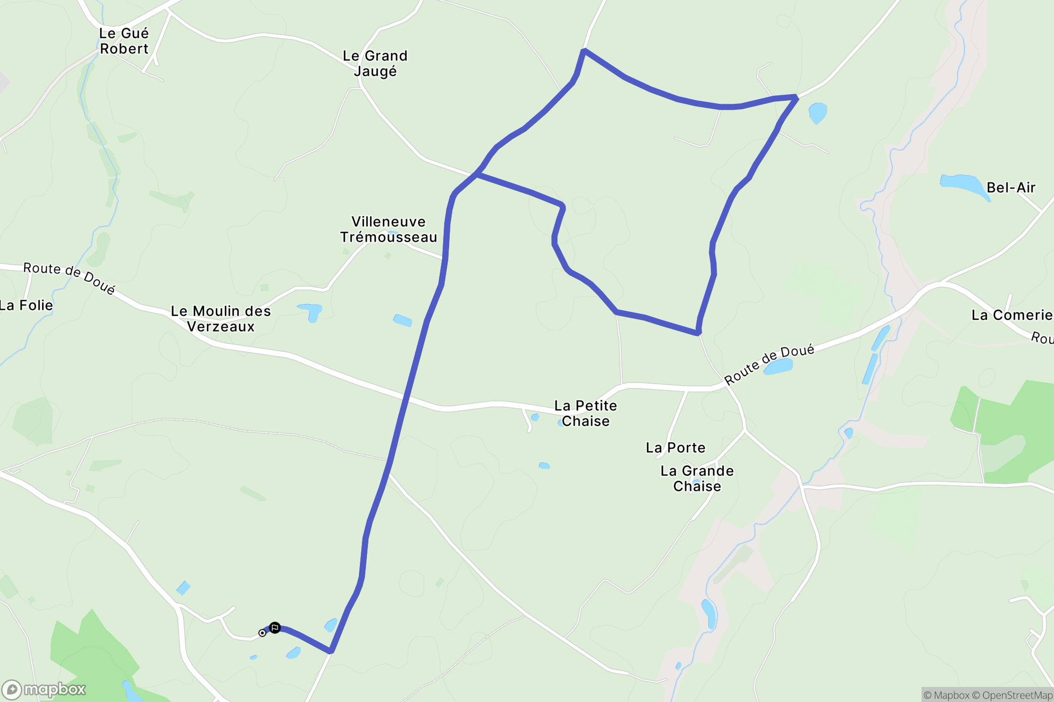 Chemillé-en-Anjou : carte du parcours de randonnée - France
