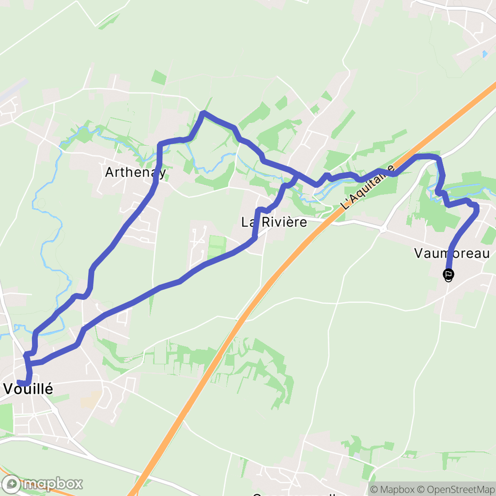 Vouillé : carte du parcours de randonnée - France
