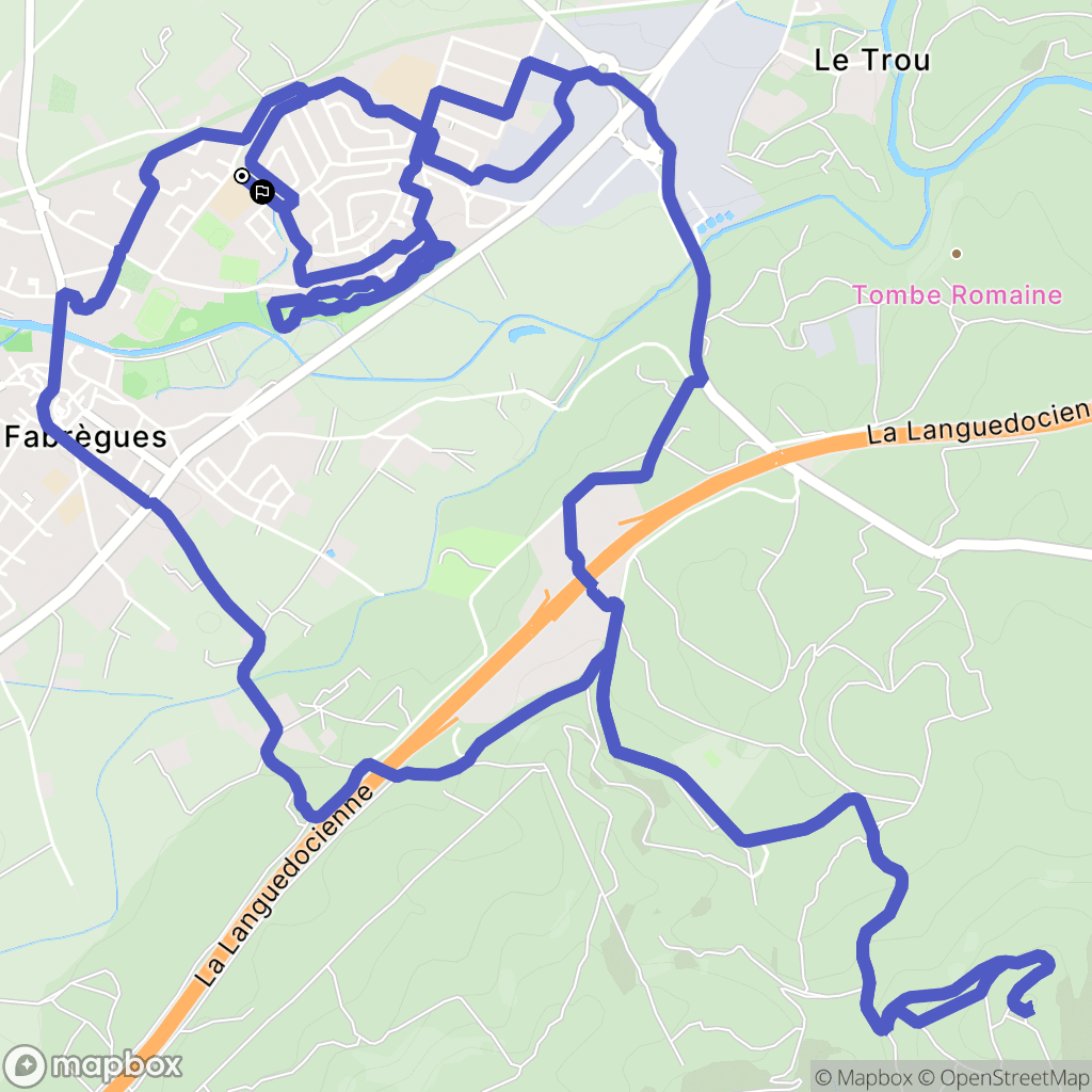 Fabrègues : carte du parcours de randonnée - France