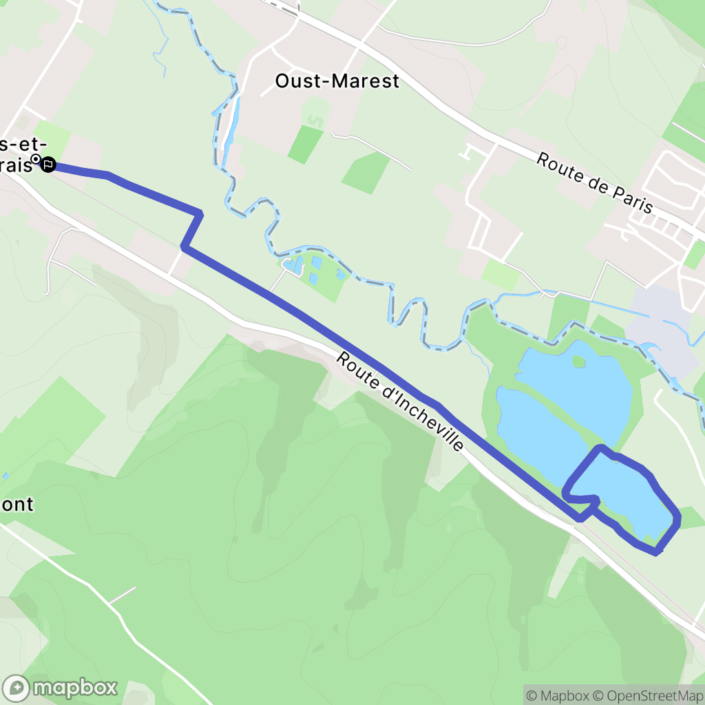 Ponts-et-Marais : carte du parcours de randonnée - France