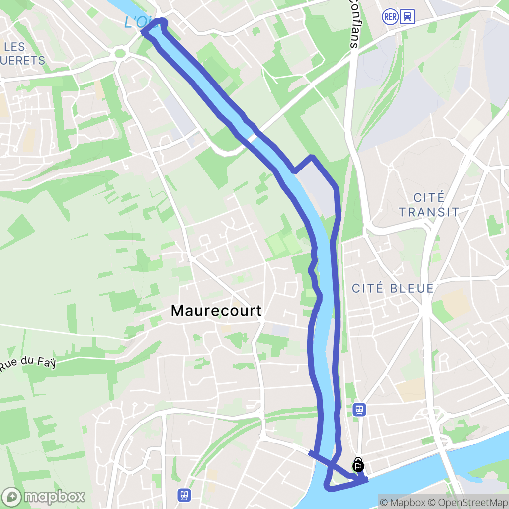 Conflans-Sainte-Honorine : carte du parcours de randonnée - France