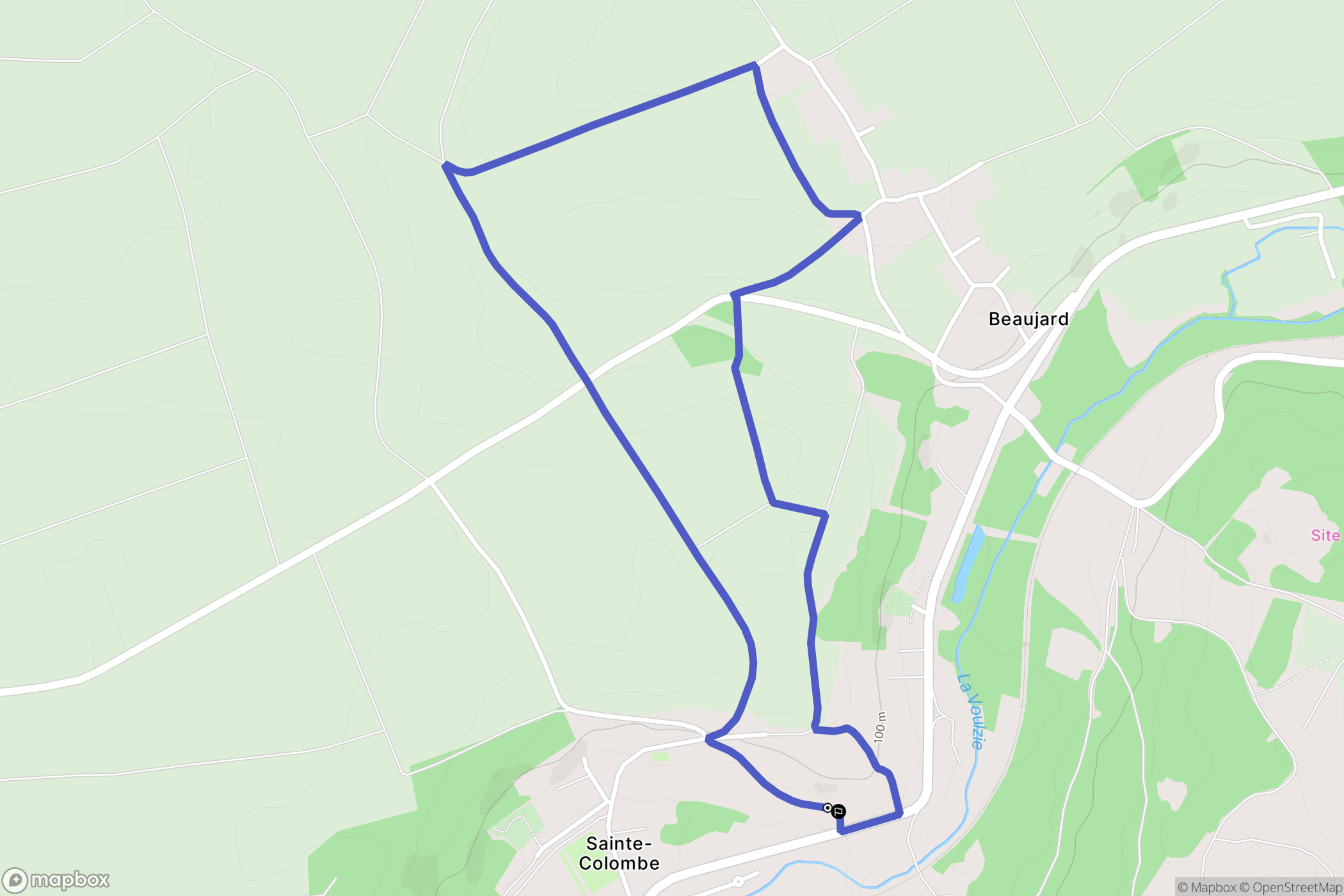 Sainte-Colombe : carte du parcours de randonnée - France