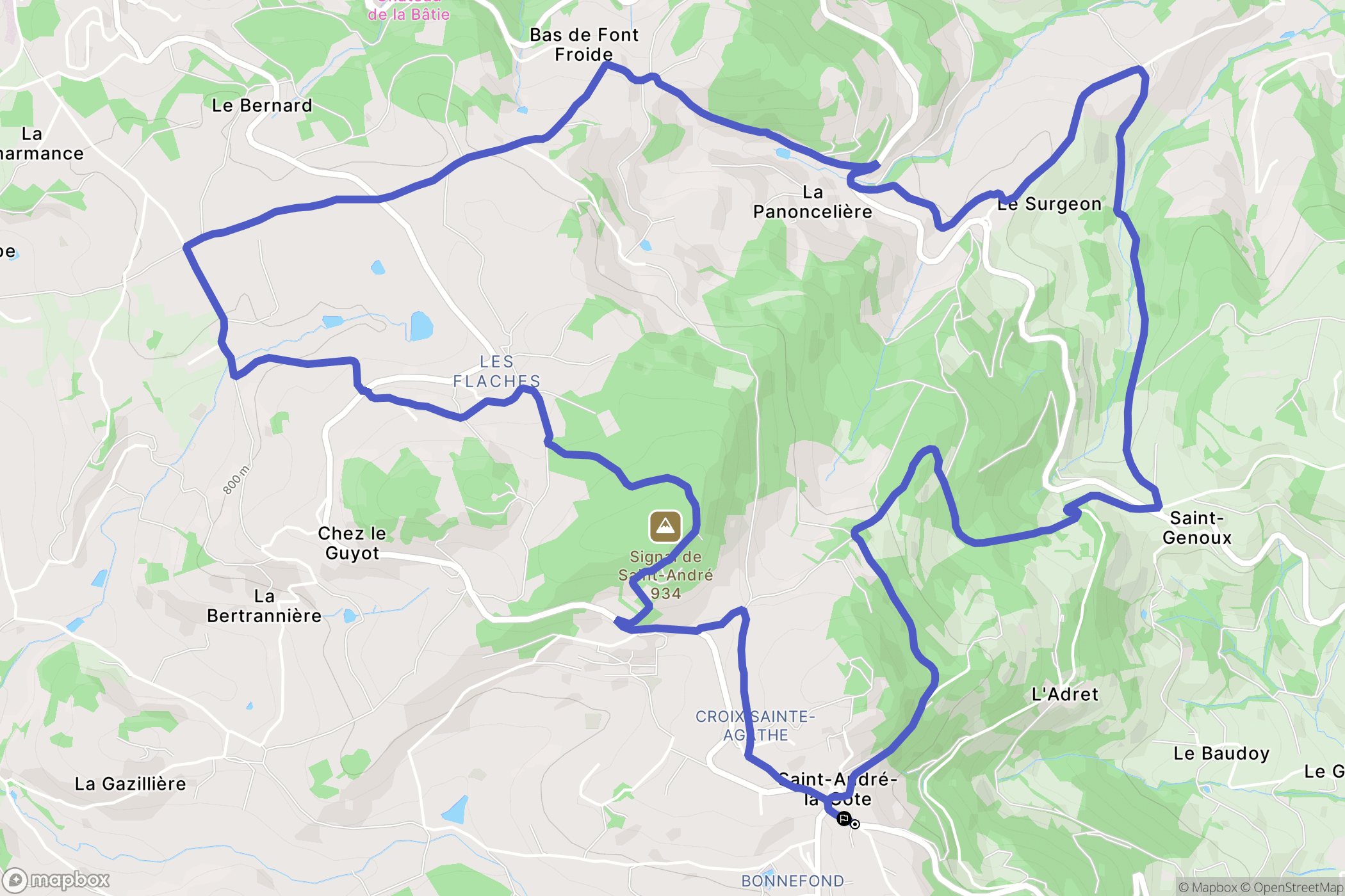 Saint-André-la-Côte : carte du parcours de randonnée - France