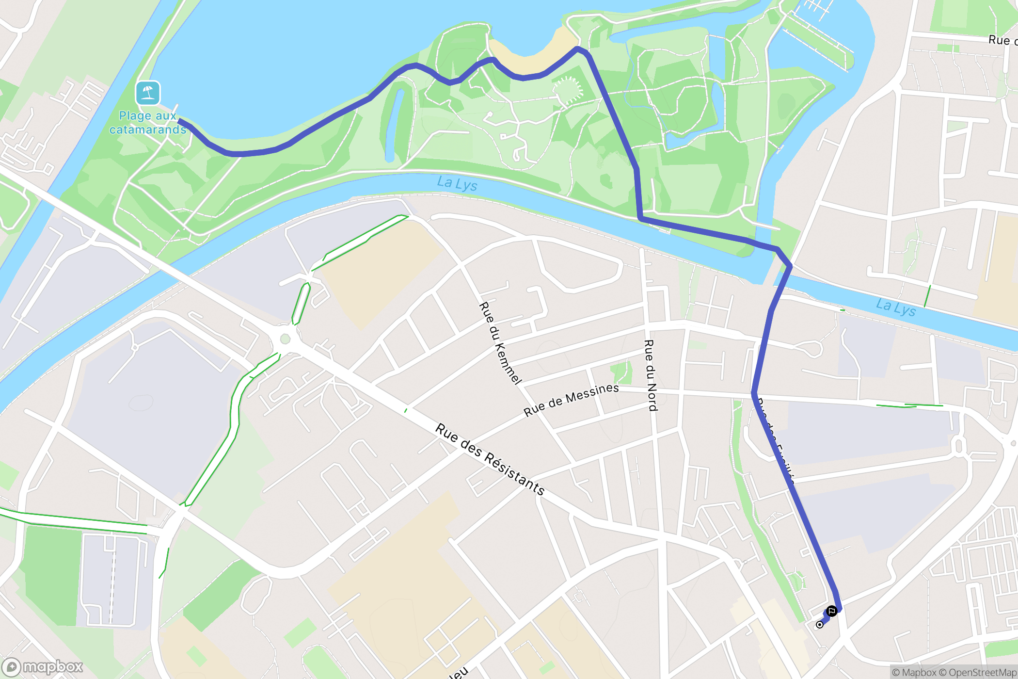 Armentières : carte du parcours de randonnée - France