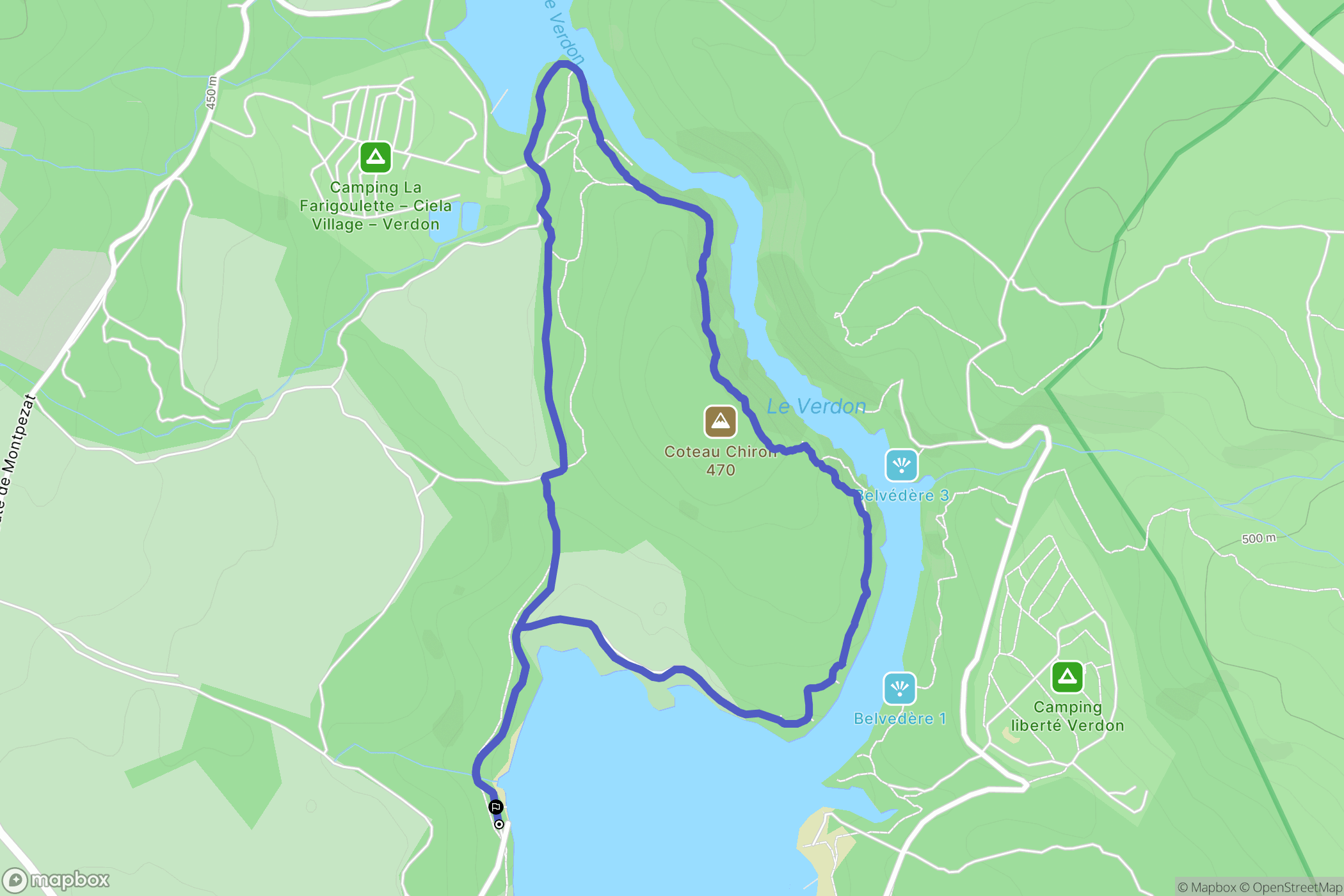 Saint-Laurent-du-Verdon : carte du parcours de randonnée - France