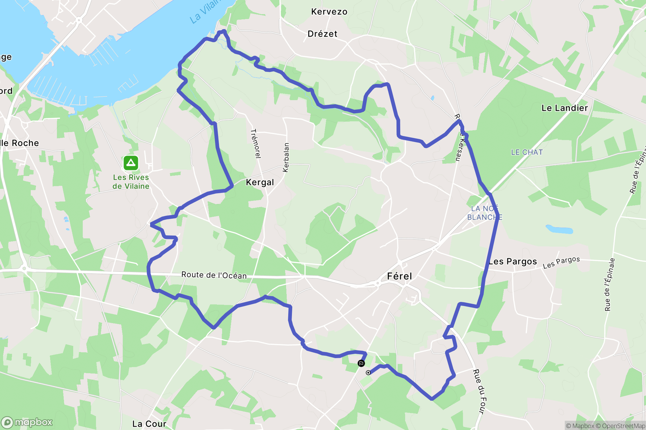 Férel : carte du parcours de randonnée - France