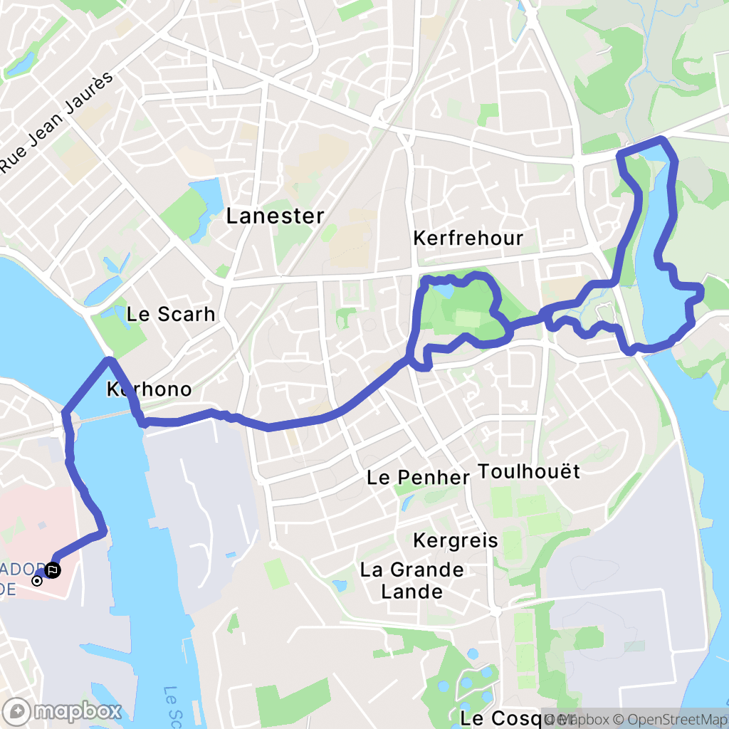 Lorient : carte du parcours de randonnée - France