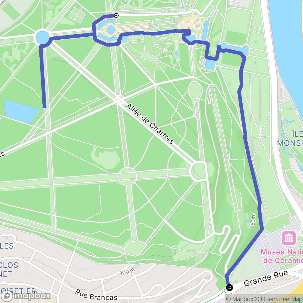 Saint-Cloud : carte du parcours de randonnée - France