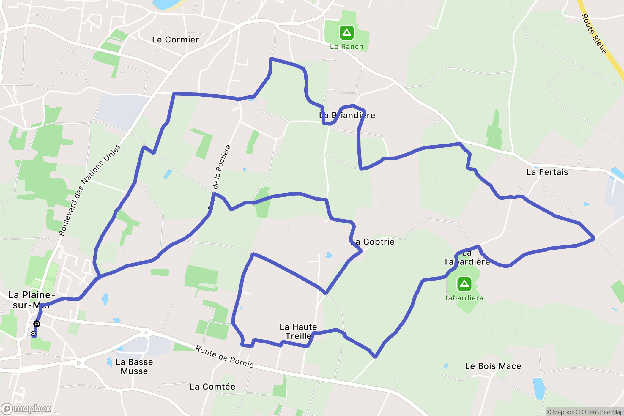 La Plaine-sur-Mer : carte du parcours de randonnée - France