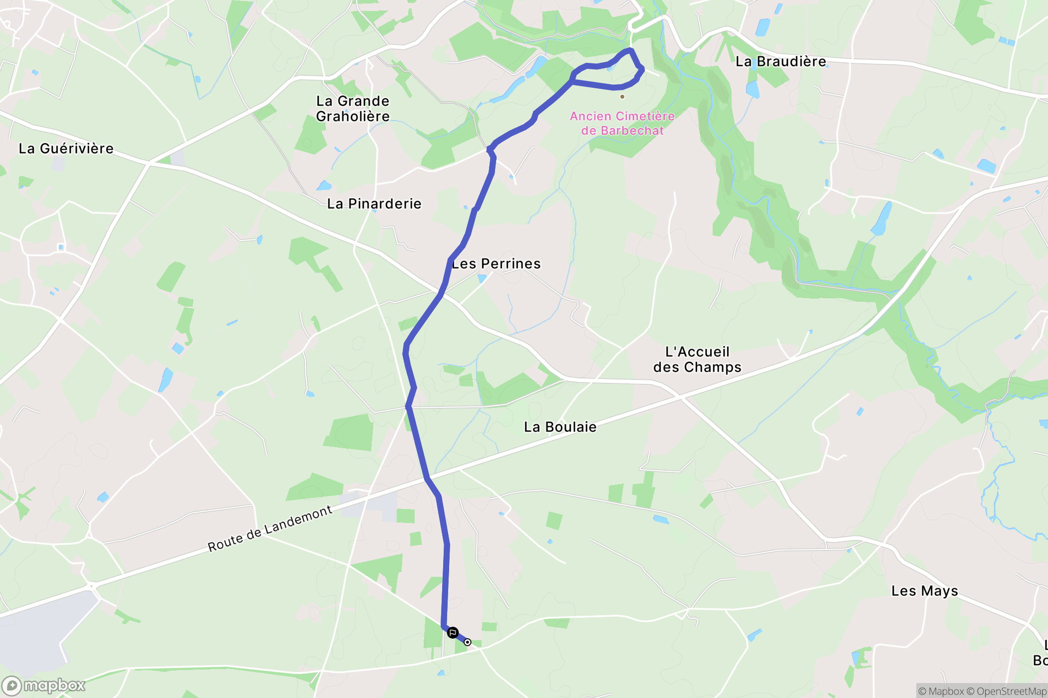 Le Loroux-Bottereau : carte du parcours de randonnée - France