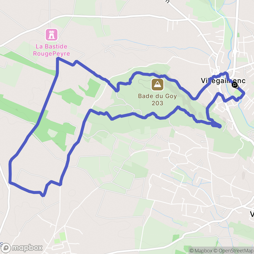 Villegailhenc : carte du parcours de randonnée - France