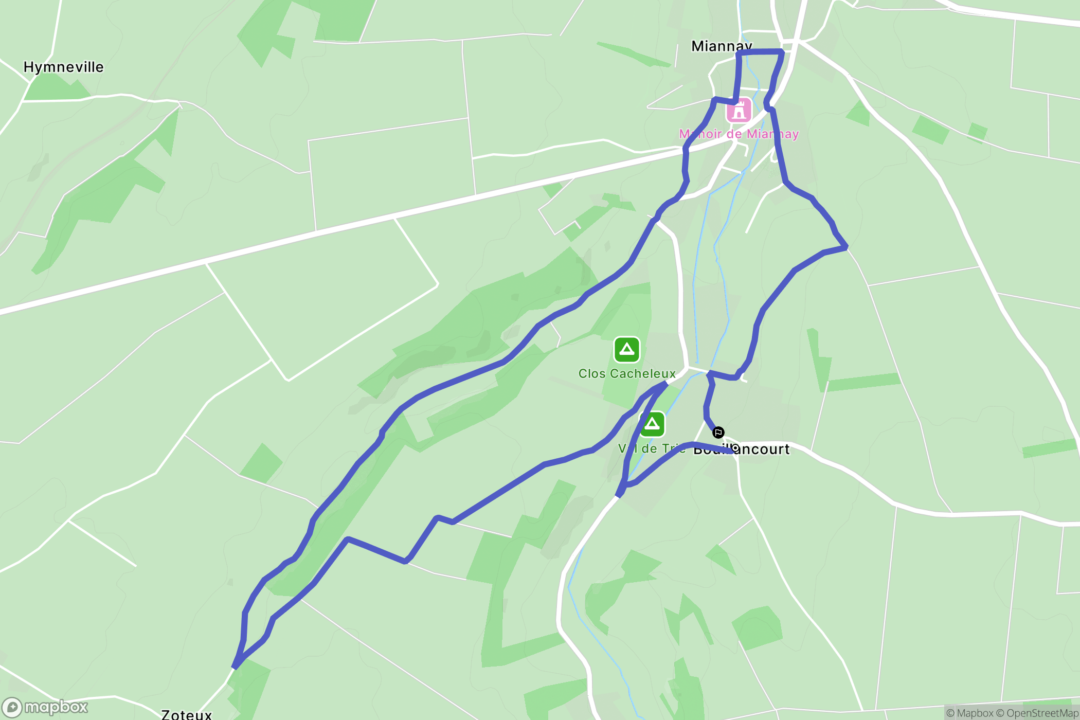 Moyenneville : carte du parcours de randonnée - France