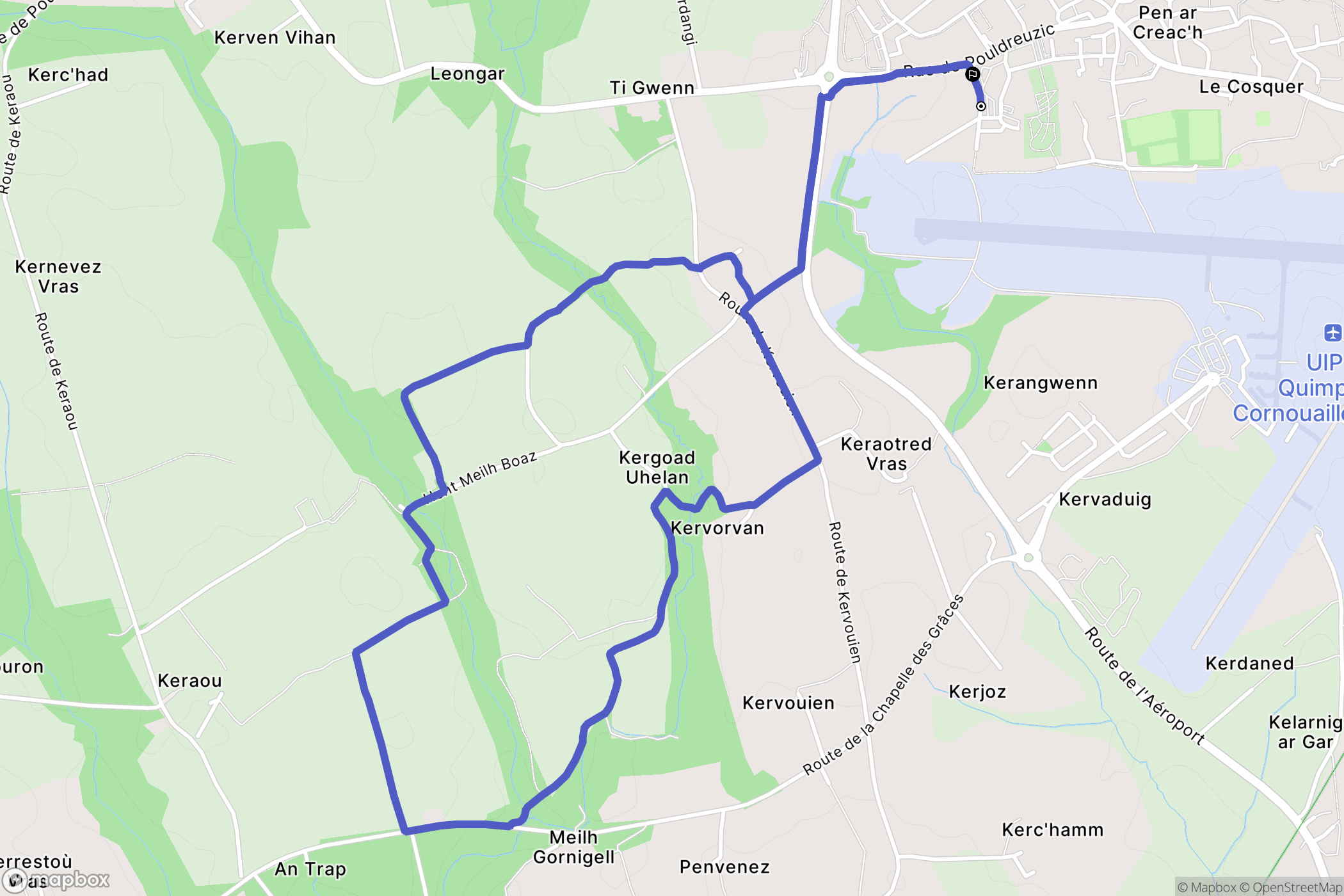 Pluguffan : carte du parcours de randonnée - France