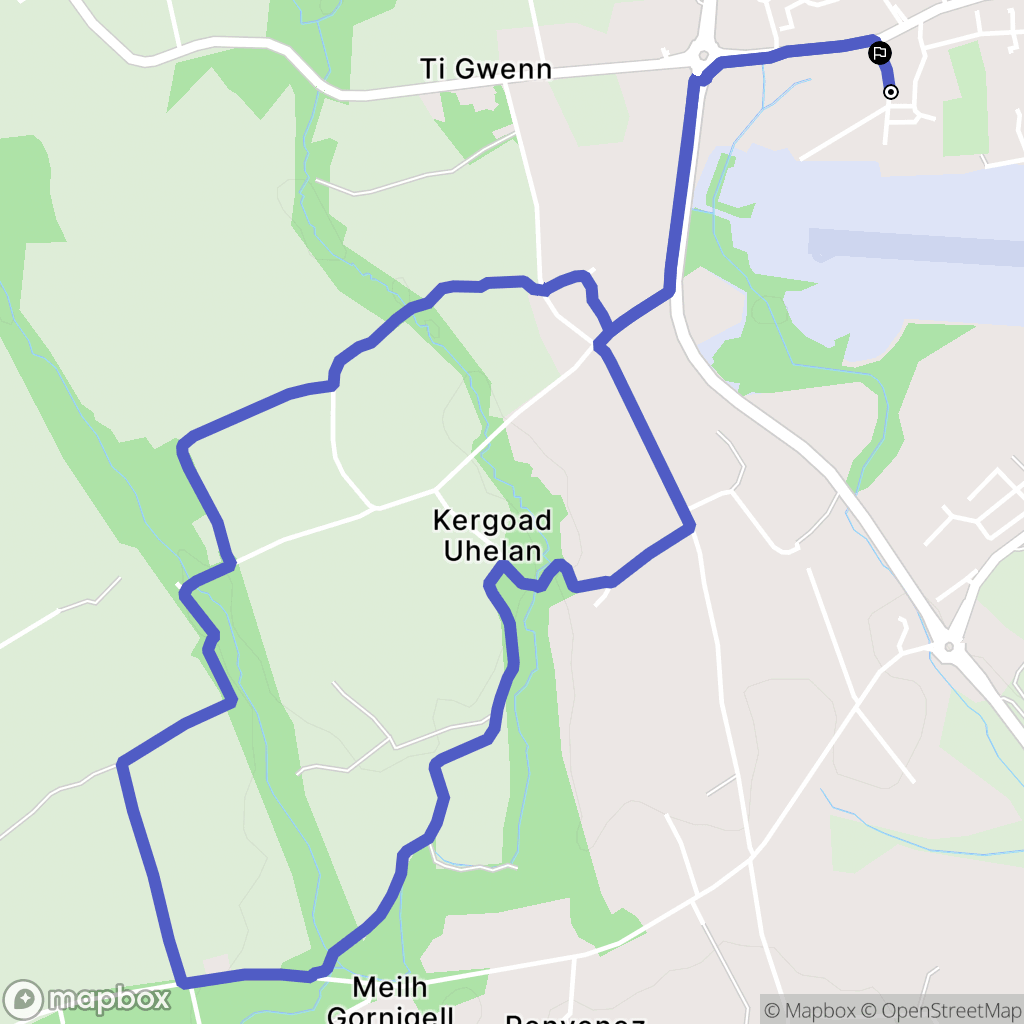 Pluguffan : carte du parcours de randonnée - France