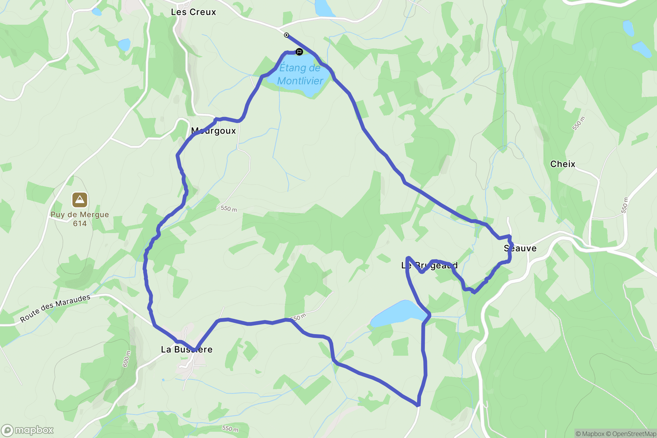 Puy-Malsignat : carte du parcours de randonnée - France