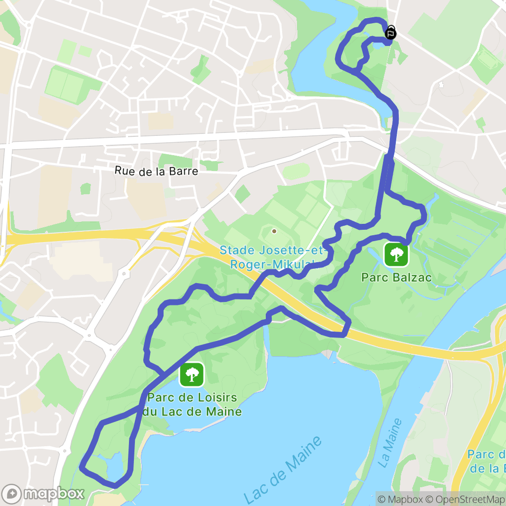 Angers : carte du parcours de randonnée - France