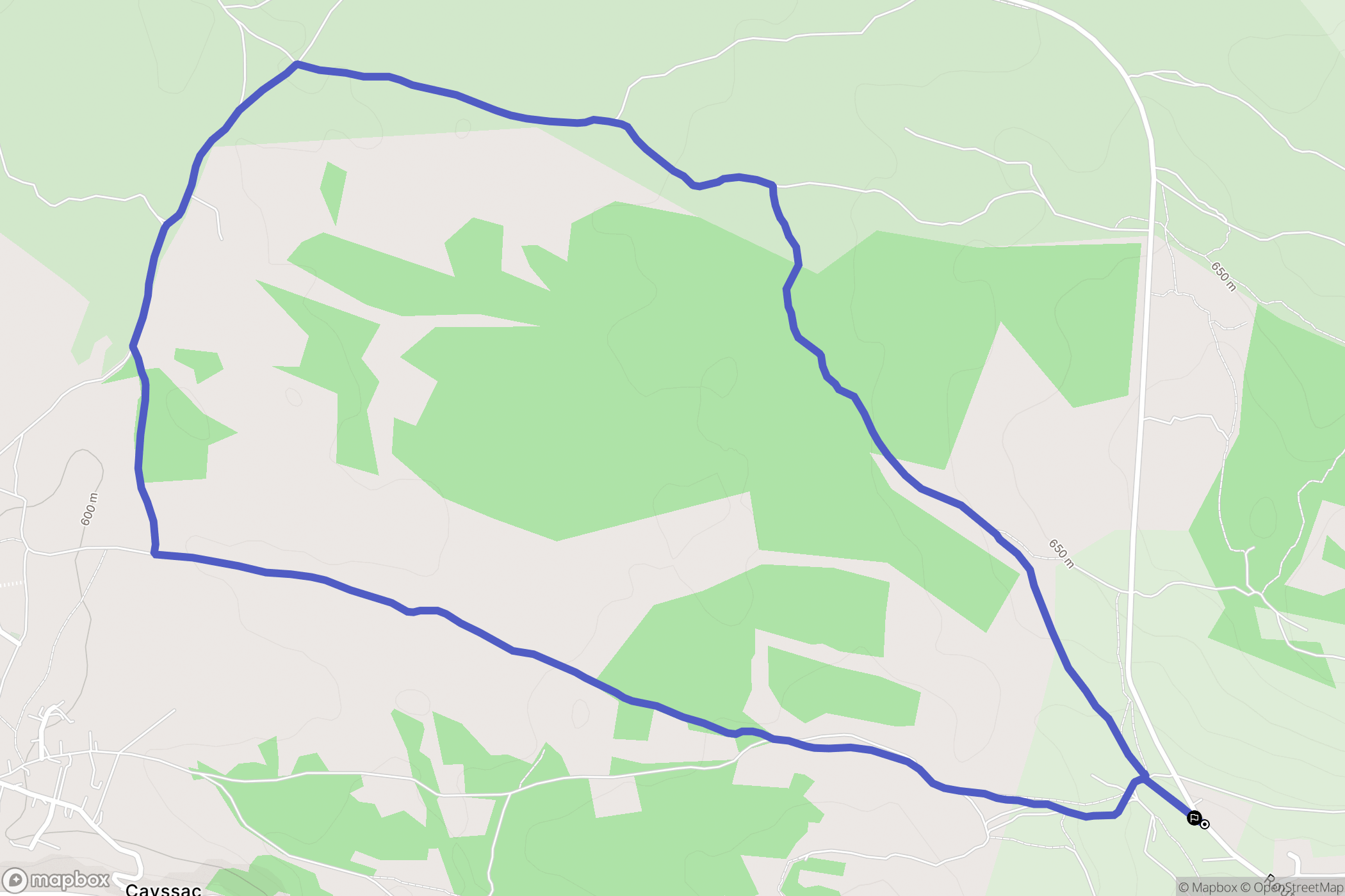 Montrozier : carte du parcours de randonnée - France