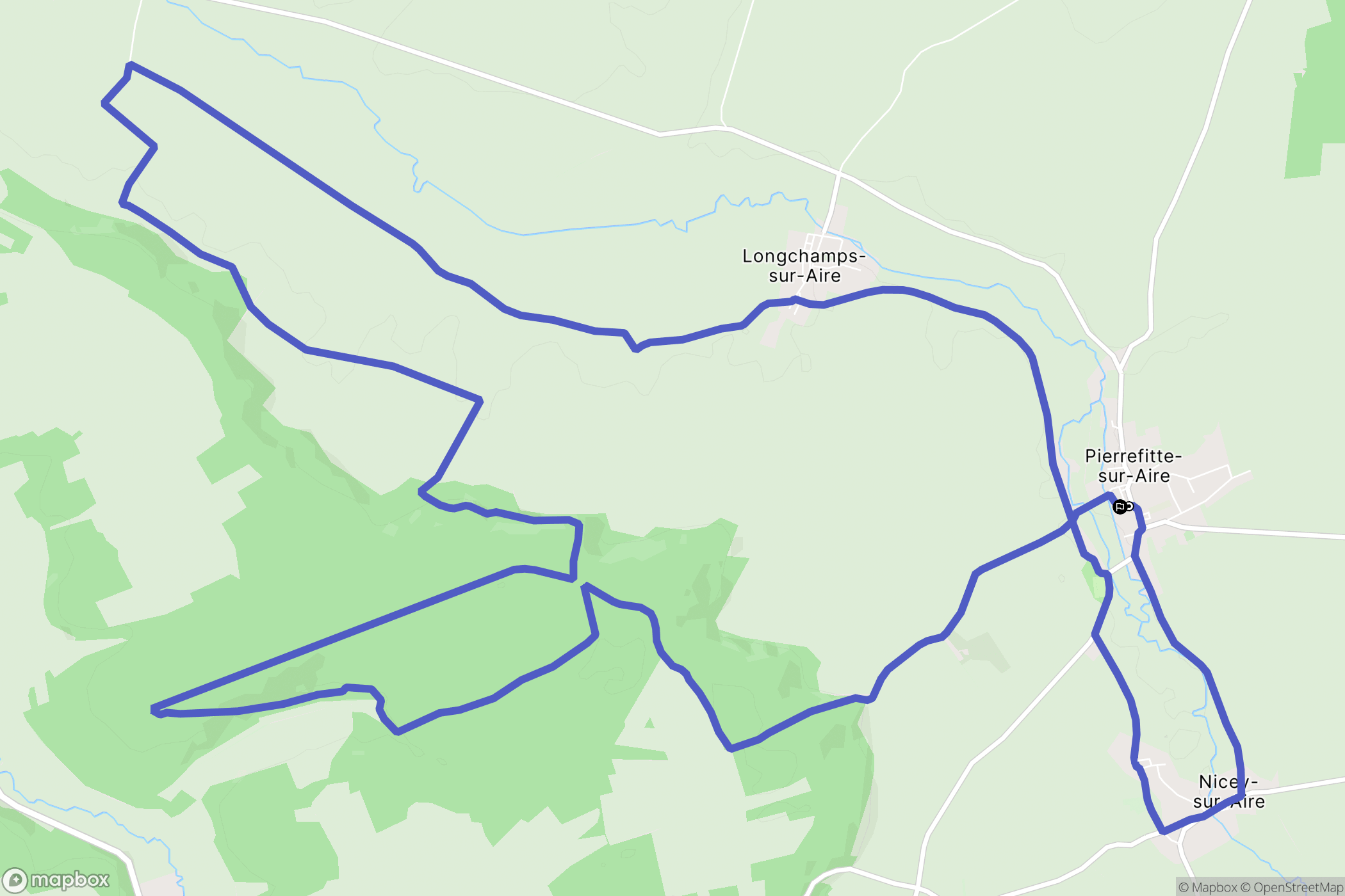 Pierrefitte-sur-Aire : carte du parcours de randonnée - France
