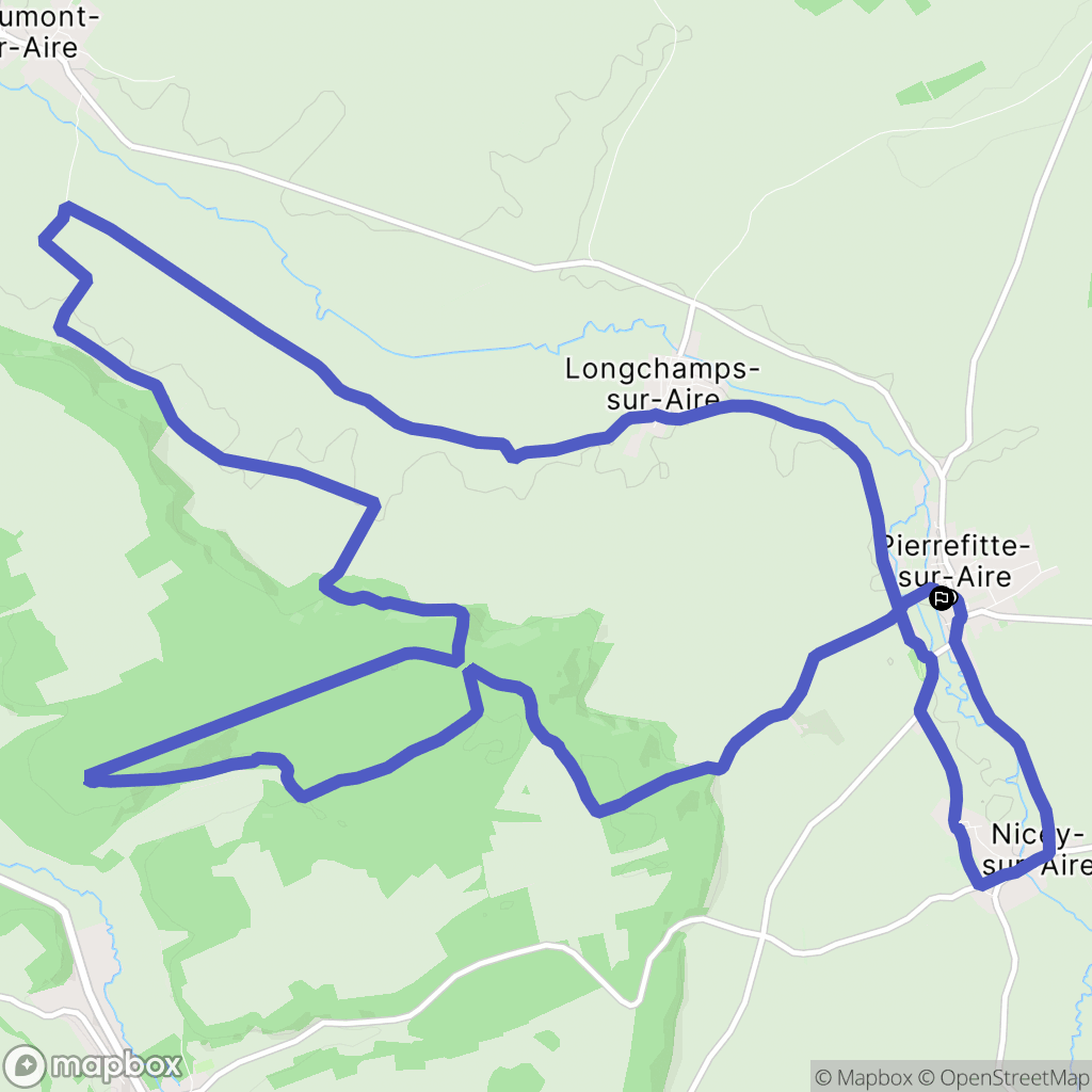 Pierrefitte-sur-Aire : carte du parcours de randonnée - France