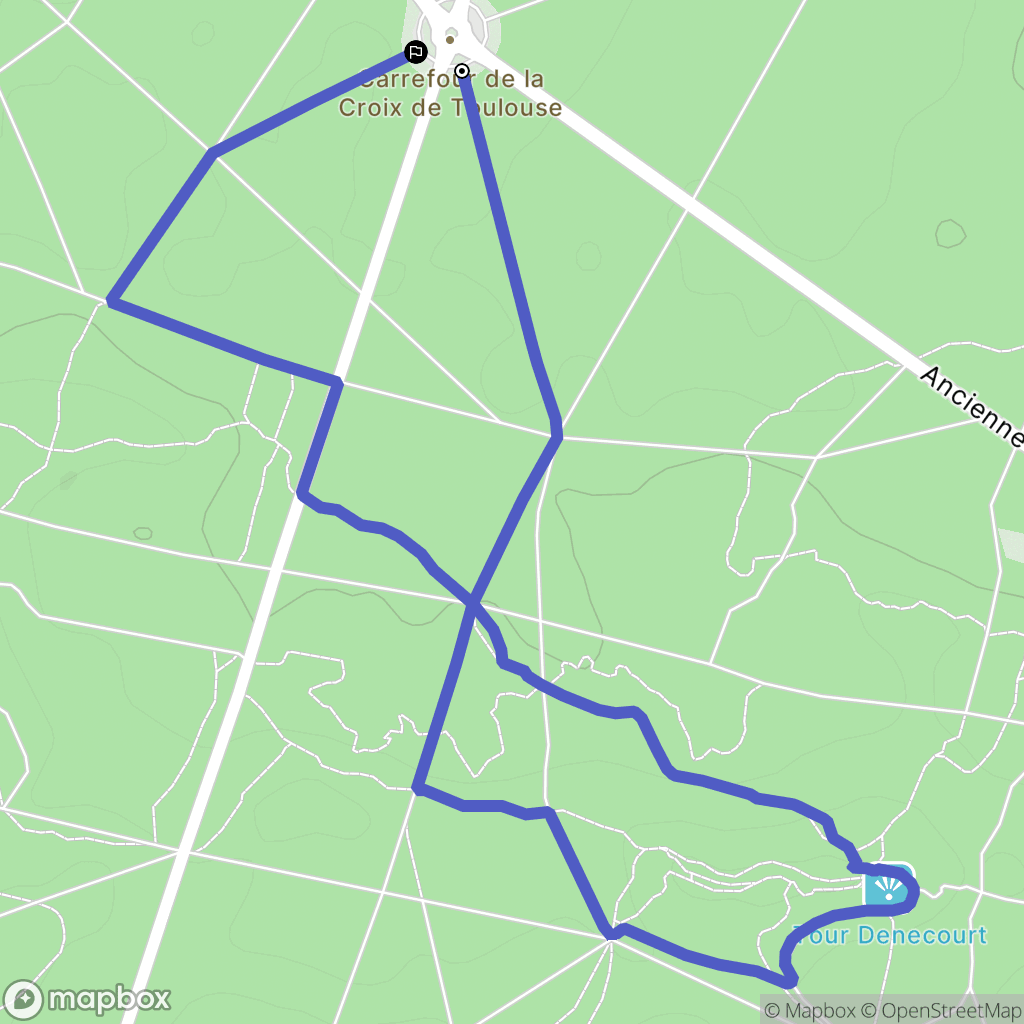 Fontainebleau : carte du parcours de randonnée - France