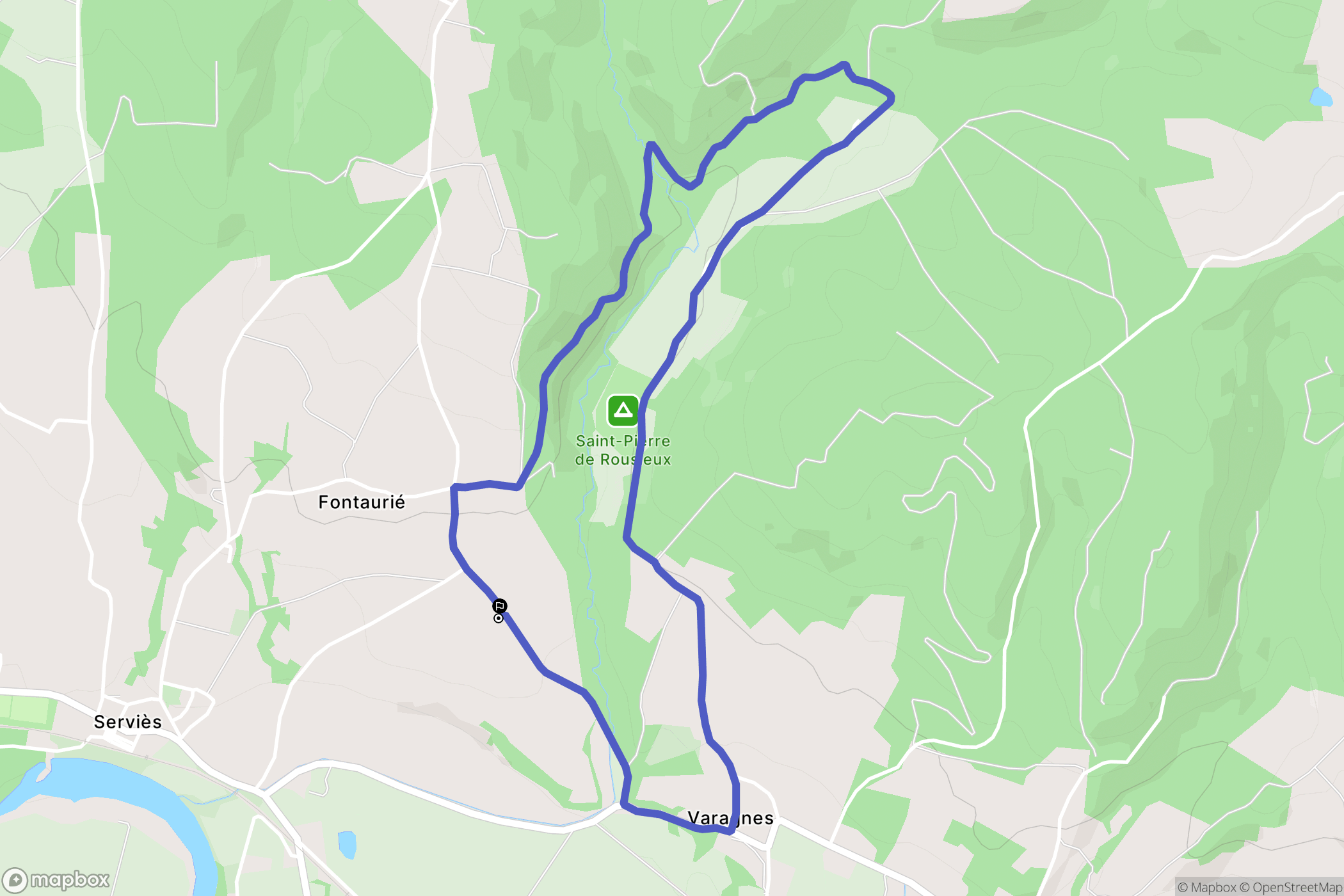 Serviès : carte du parcours de randonnée - France