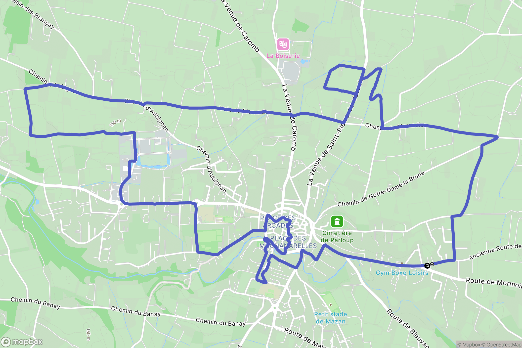 Mazan : carte du parcours de randonnée - France