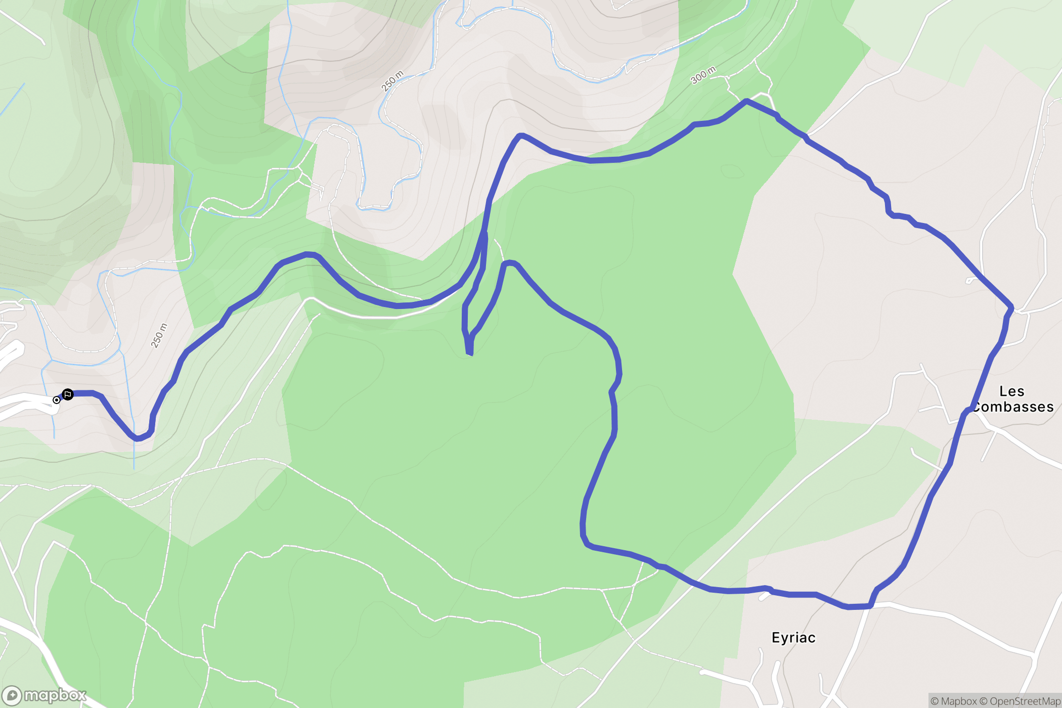 Lussas : carte du parcours de randonnée - France