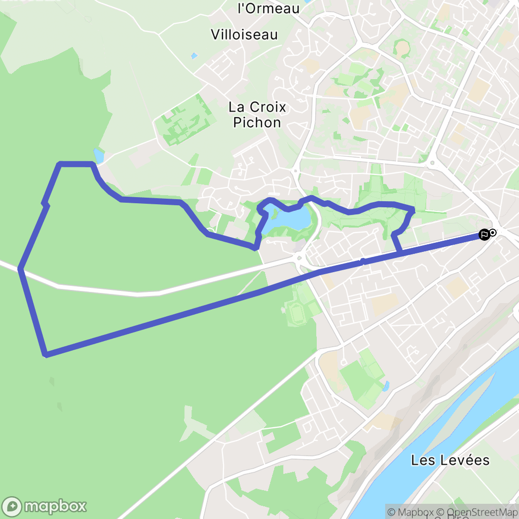 Blois : carte du parcours de randonnée - France