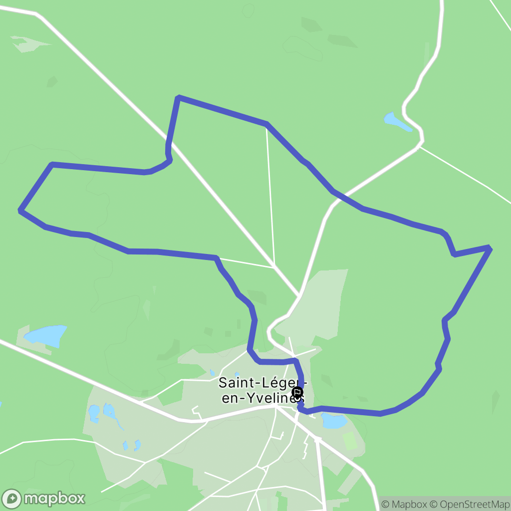 Saint leger en Yvelines : carte du parcours de randonnée - France