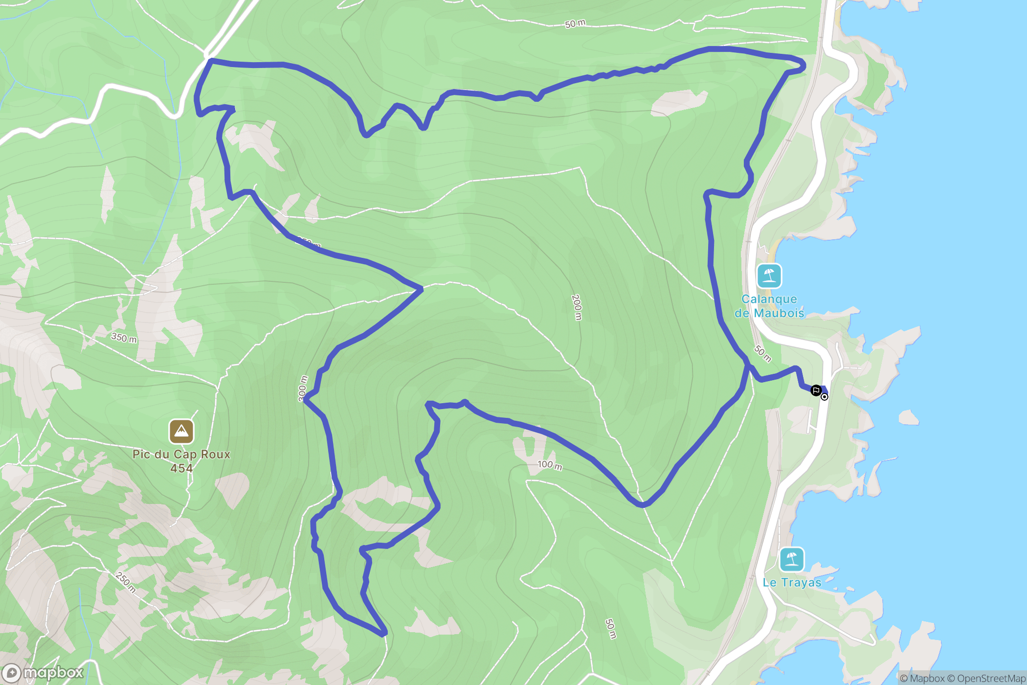 Saint-Raphaël : carte du parcours de randonnée - France