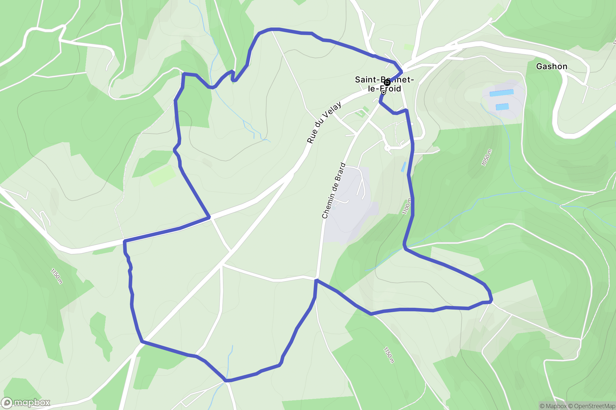 Saint-Bonnet-le-Froid : carte du parcours de randonnée - France