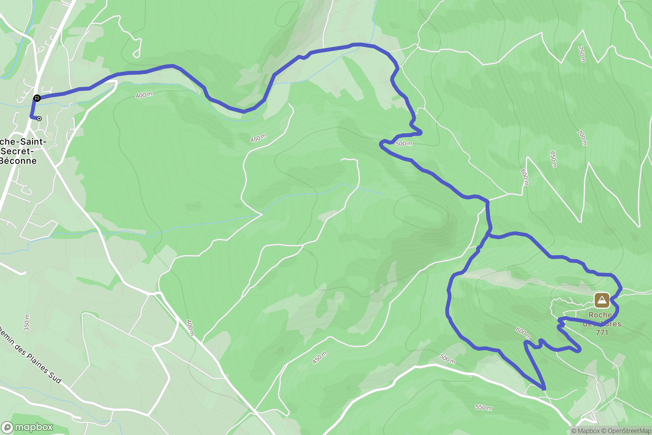 Roche-Saint-Secret-Béconne : carte du parcours de randonnée - France